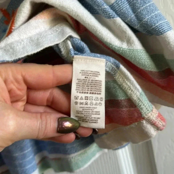 FREE PEOPLE | boho embroidered | stripe flowy tank |size S - Picture 6 of 8